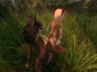 Getting abused by a hentai beast in a forest